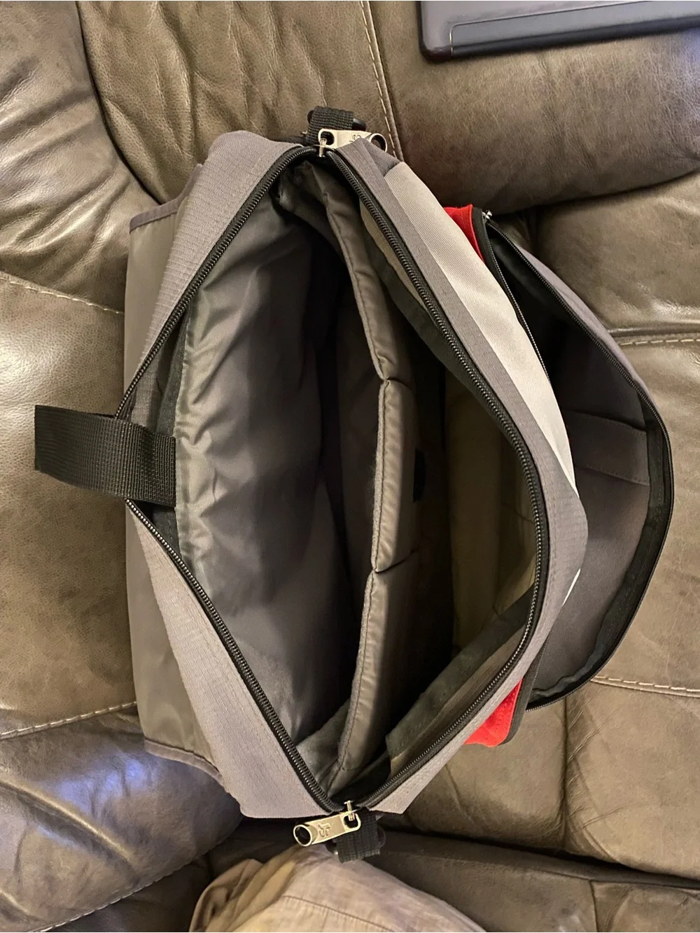 Jansport Gray and Red Laptop Messenger Bag
